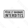 Stick3D -  "Pêche et Baignade Interdites"– Vinyle Permanent 20 x 8 cm