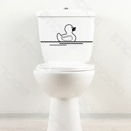 Stick3D - 🚽🦆 Sticker WC "Canard" – Vinyle Permanent 🛁✨