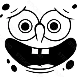 Stick3D - 🚽🍍 Sticker WC "Bob l’Éponge" – Vinyle Permanent 🧽🌊