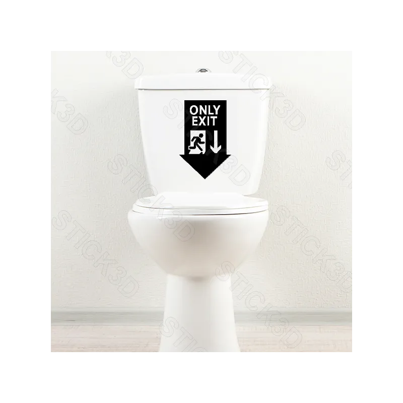 Stick3D - 🚽➡️ Sticker WC "Only Exit" – Vinyle Permanent 🚷✨