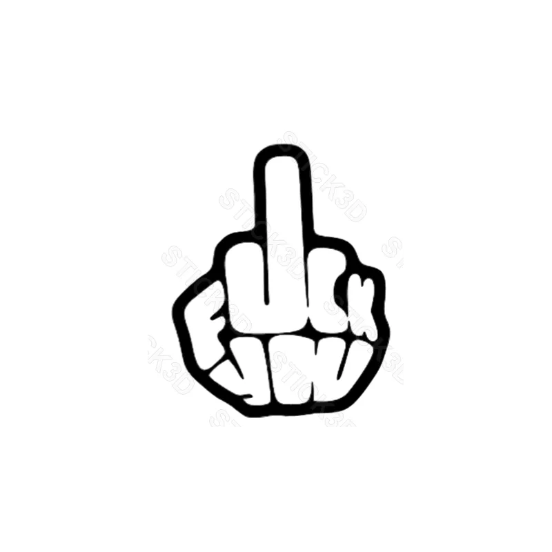 Stick3D - 🚗🖕 Sticker "Fuck You" – Vinyle Permanent (15 x 12 cm) 💢