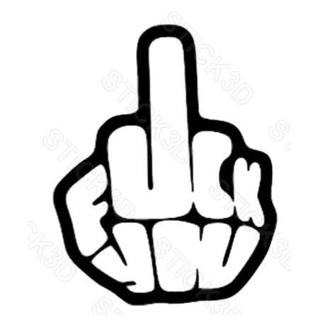 Stick3D - 🚗🖕 Sticker "Fuck You" – Vinyle Permanent (15 x 12 cm) 💢