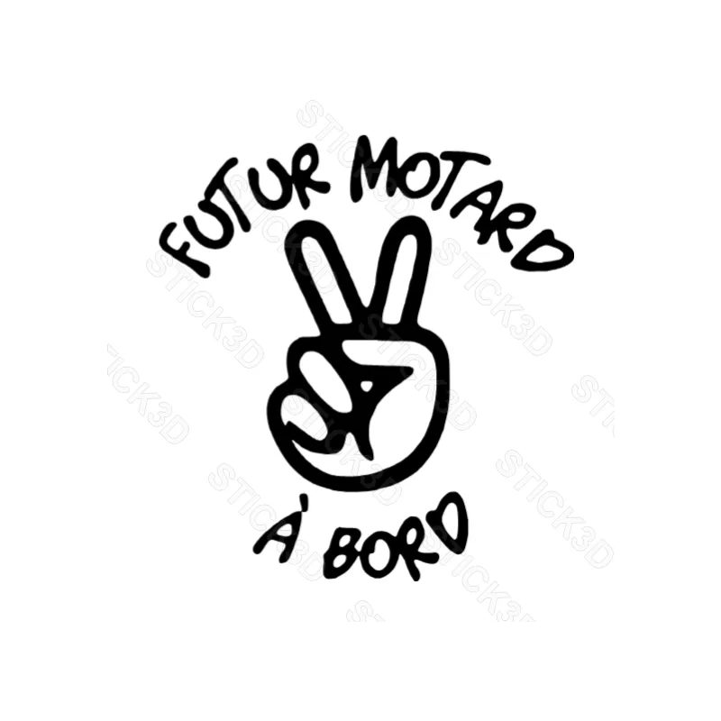 Stick3D - 🏍️👶 Sticker "Futur Motard à Bord" – Vinyle Permanent 🛡️