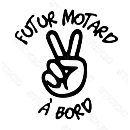 Stick3D - 🏍️👶 Sticker "Futur Motard à Bord" – Vinyle Permanent 🛡️