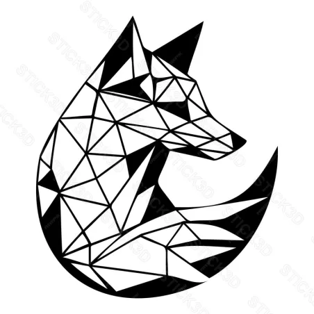 Stick3D - 🦊✨ Sticker Renard Géométrique – Vinyle Permanent