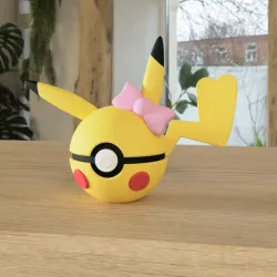 Stick3D - ⚡ Pokéball Pikachu femelle – Reproduction 3D ⚡