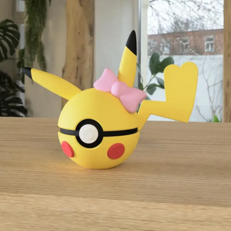 Stick3D - ⚡ Pokéball Pikachu femelle – Reproduction 3D ⚡