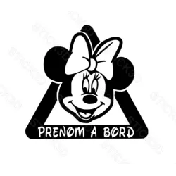 Stick3D - 🎀  "Bébé à Bord – Minnie" – Vinyle Permanent 14 x 13 cm 👶