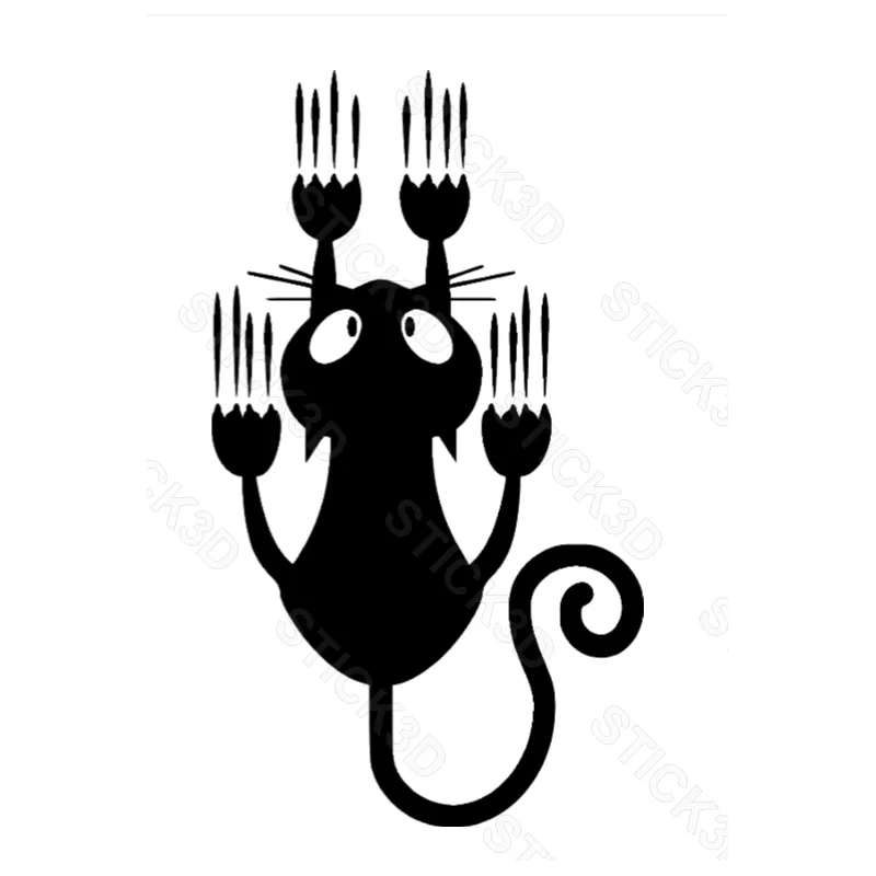 Stick3D - 😺 Sticker Chat Accroché – Vinyle Permanent