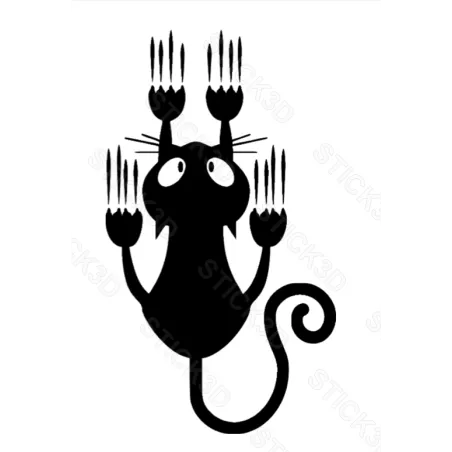 Stick3D - 😺 Sticker Chat Accroché – Vinyle Permanent