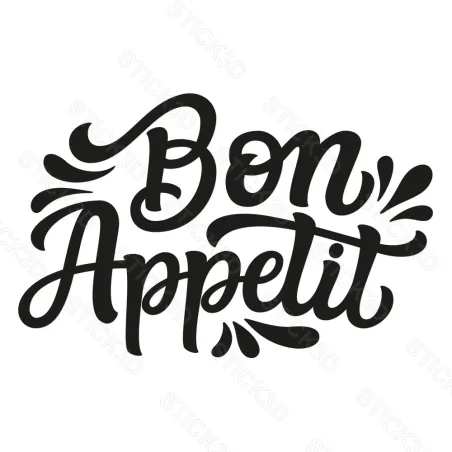 Stick3D - 🍽️ Sticker Citation "Bon Appétit" – Vinyle Permanent