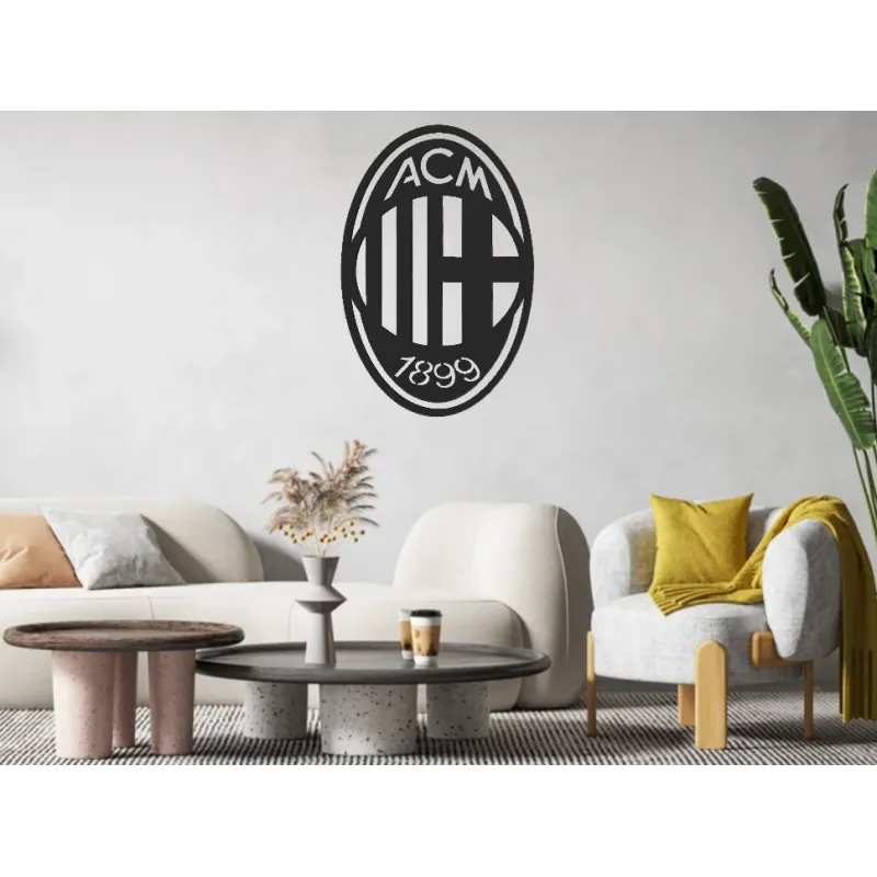 Stick3D - 🔴 Cadre Logo Milan AC – Reproduction 3D ⚽