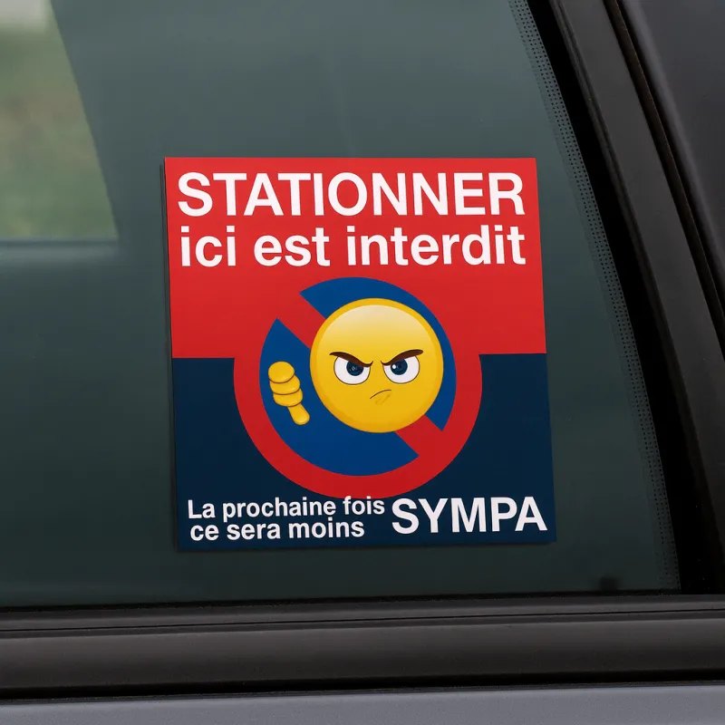 Stick3D - Autocollant "Stationnement Interdit" 2 – Format 8 x 8 cm