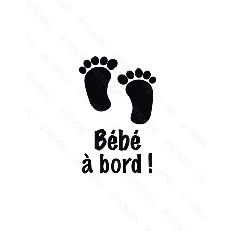 Stick3D - 👶 Autocollant "Bébé à Bord" – Vinyle Permanent 12 x 14 cm