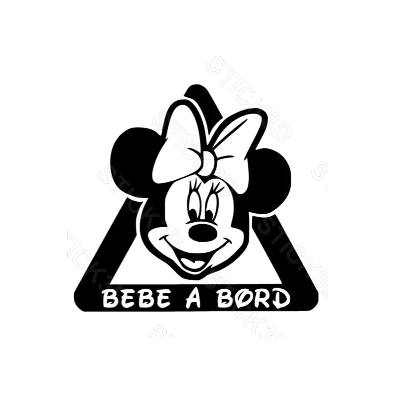 Stick3D - 🎀  "Bébé à Bord – Minnie" – Vinyle Permanent 14 x 13 cm 👶