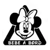 Stick3D - 🎀  "Bébé à Bord – Minnie" – Vinyle Permanent 14 x 13 cm 👶