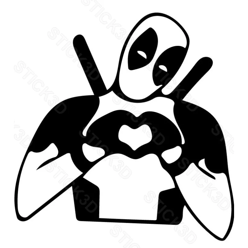 Stick3D - Stickers Deadpool – Vinyle Permanent pour Toutes Surfaces