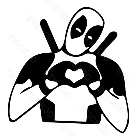 Stick3D - Stickers Deadpool – Vinyle Permanent pour Toutes Surfaces