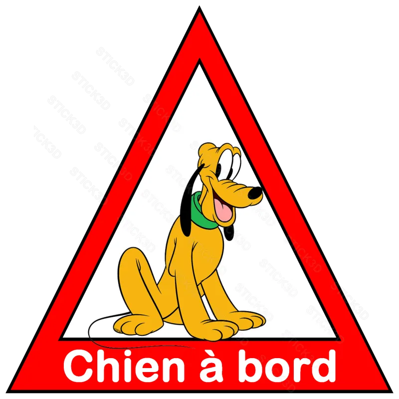 Stick3D - 🐶🚗  "Chien à Bord" – Vinyle Imprimable 14 x 13 cm 🐾
