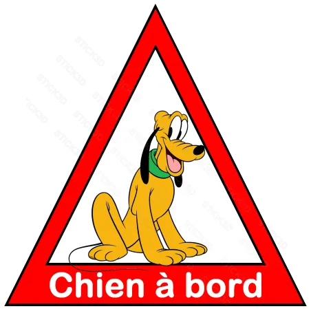Stick3D - 🐶🚗  "Chien à Bord" – Vinyle Imprimable 14 x 13 cm 🐾