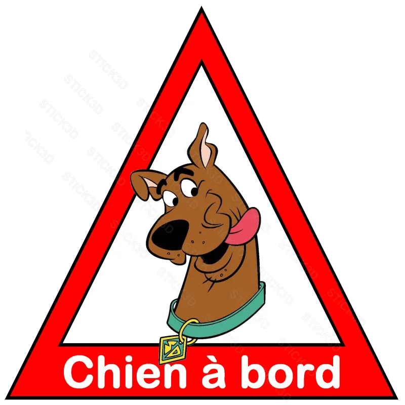 Stick3D - 🐶🚗  "Chien à Bord" – Vinyle Imprimable 14 x 13 cm 🐾
